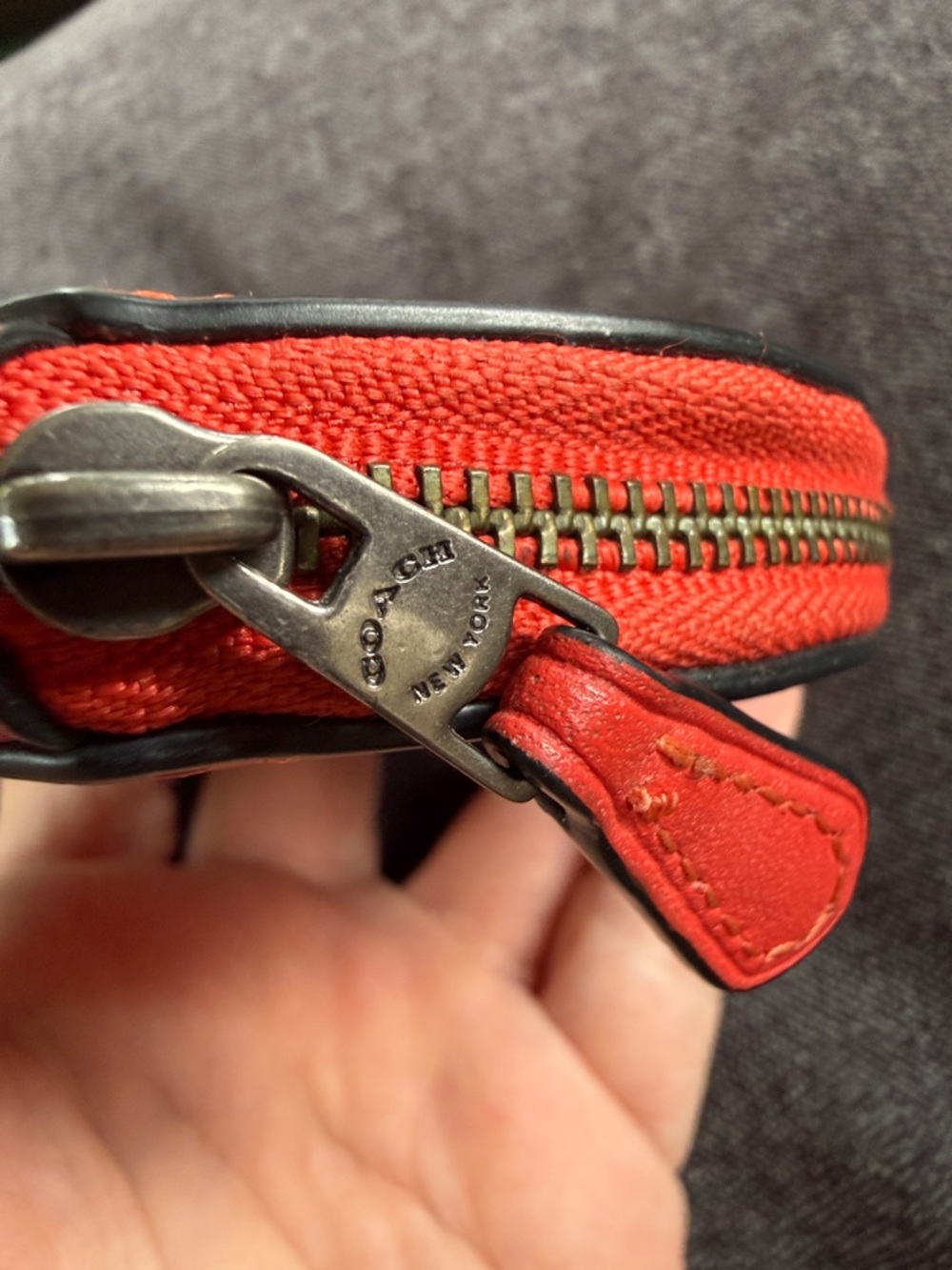 COACH Pac-Man Cherry Red Round Zip Coin Case - Picture 4 of 6